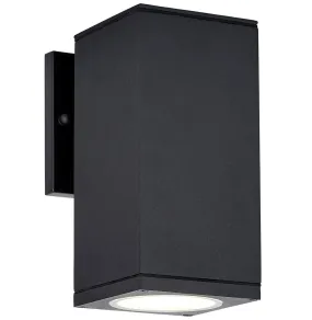 12" Dual Up And Down Outdoor Rectangular Black Led Wall Light Exterior Lighting