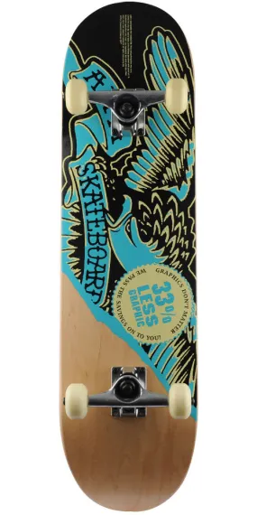 Anti-Hero Less Graphic Complete Skateboard - Natural/Black/Blue - 8.5in x 32.125in