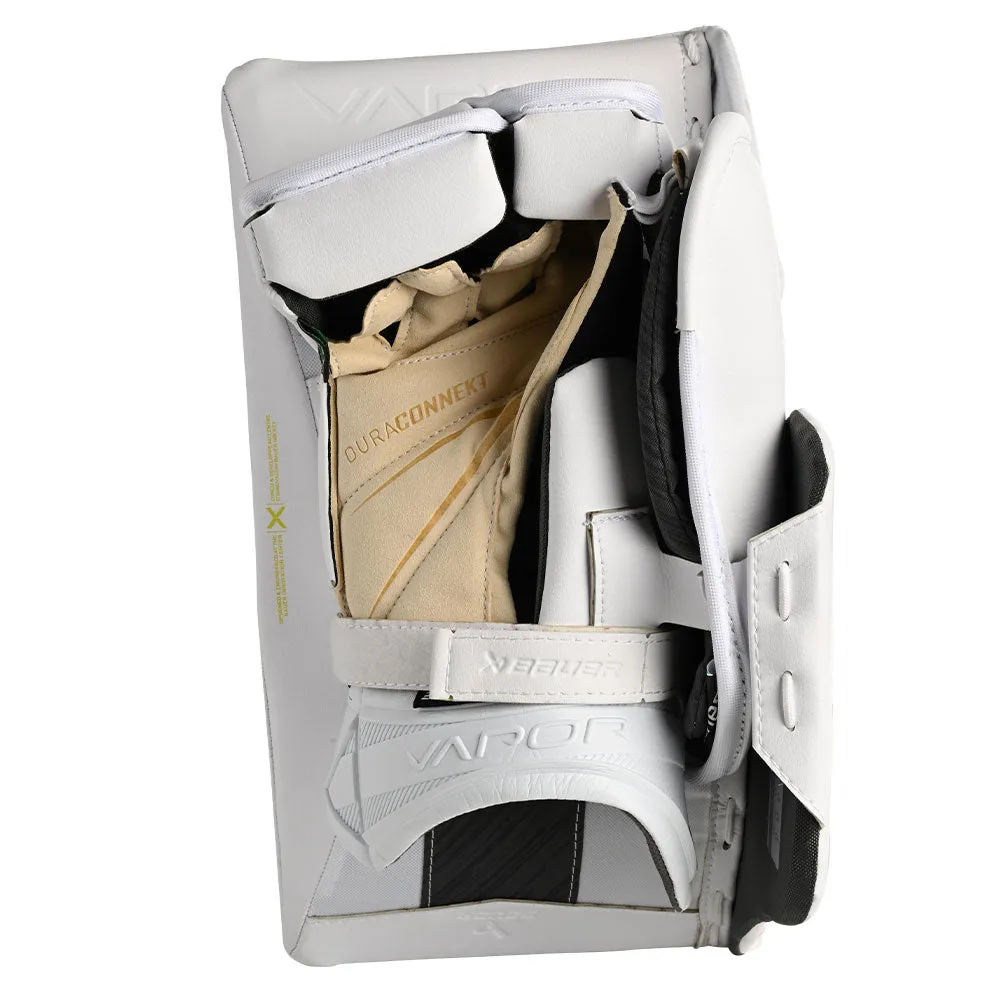 BAUER VAPOR HYPERLITE 2 SENIOR WHITE GOALIE BLOCKER