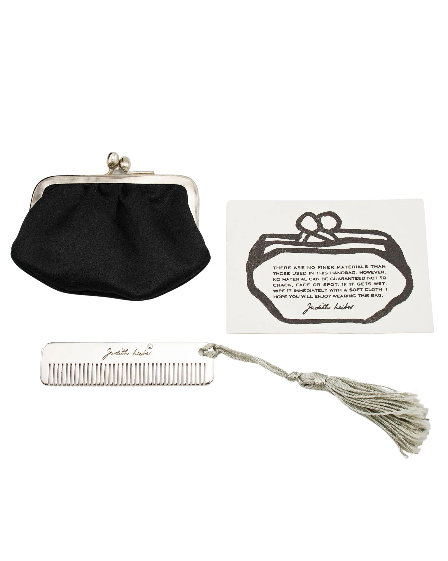 Black Evening Bag with Greek Key Details