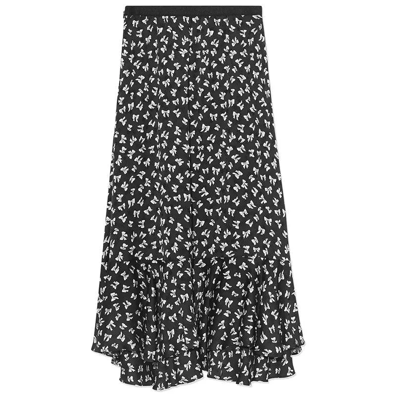 Bowknot Printed Fishtail Skirt