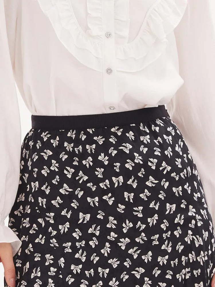 Bowknot Printed Fishtail Skirt