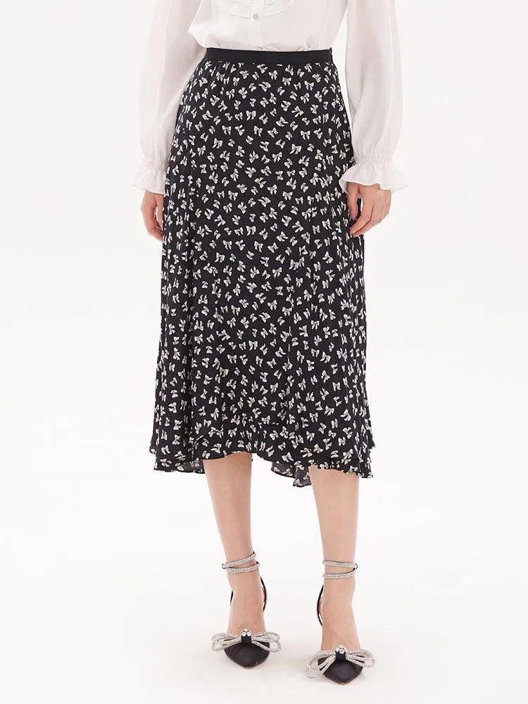 Bowknot Printed Fishtail Skirt