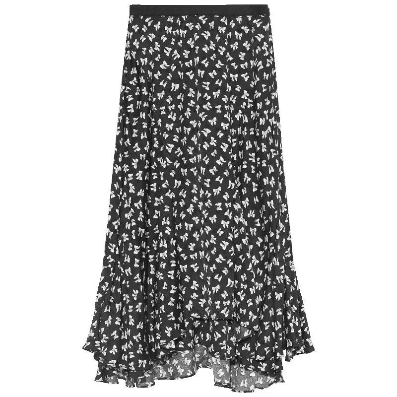 Bowknot Printed Fishtail Skirt