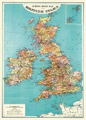  British Isles Map  Poster