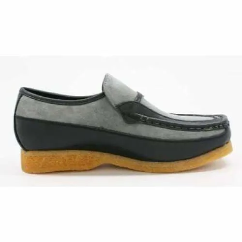 British Walkers Power Men's Grey and Black Suede Old School Slip On