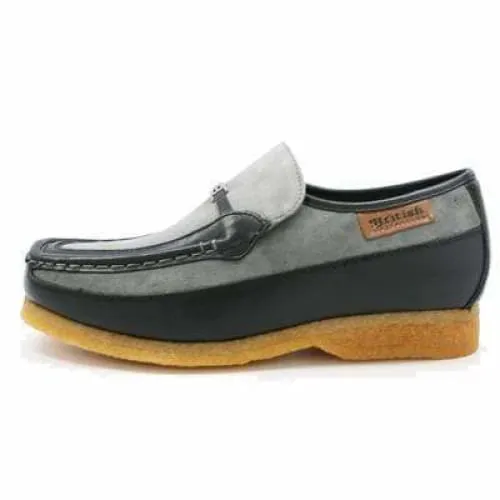 British Walkers Power Men's Grey and Black Suede Old School Slip On