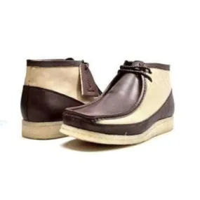 British Walkers Walker 100 Wallabee Boots Men's Brown and Beige Leather