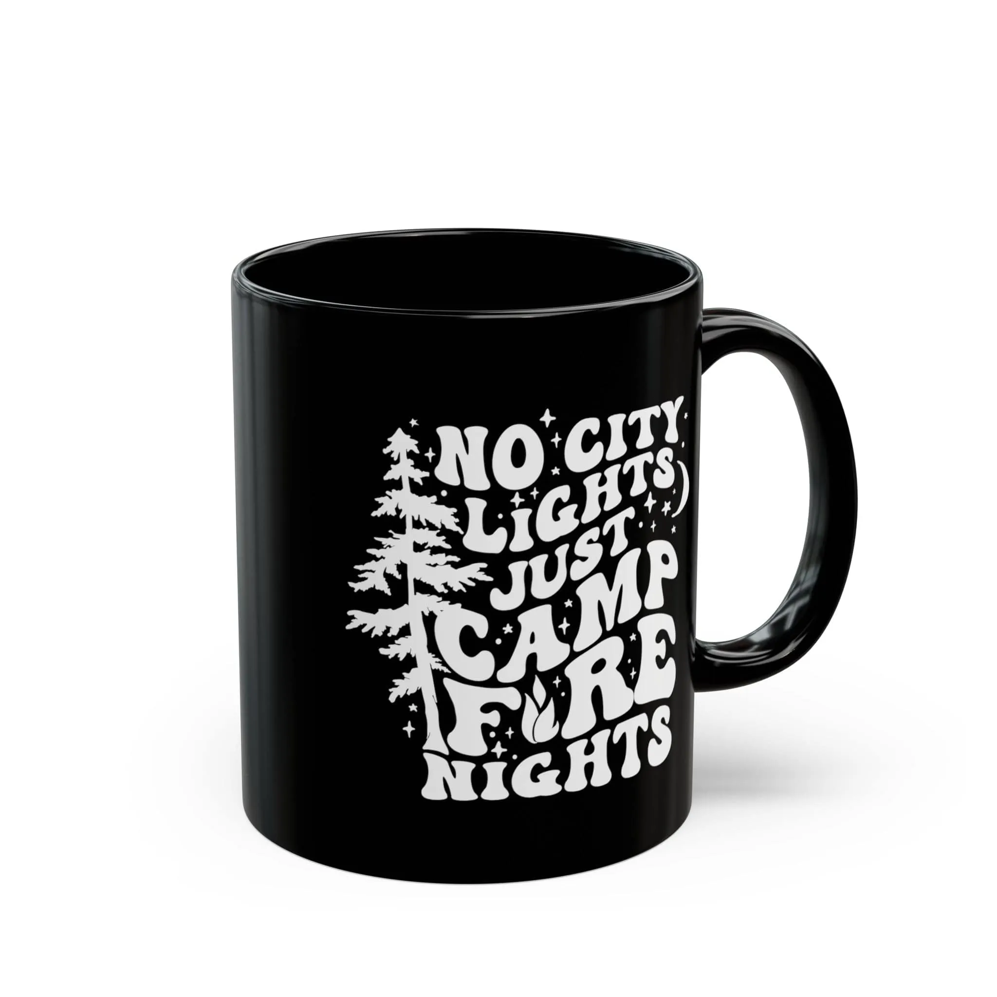 Campfire Nights 11oz Black Mug