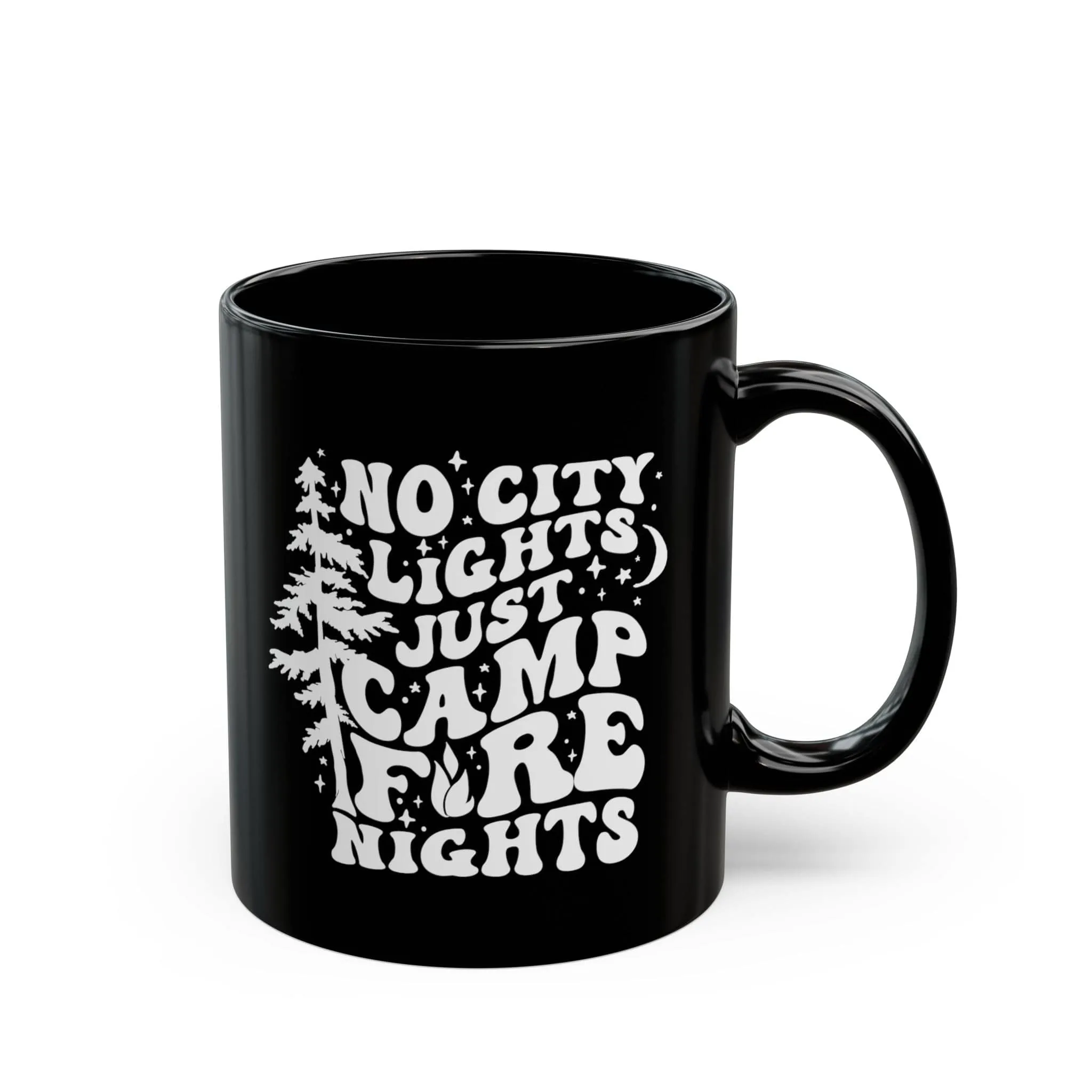 Campfire Nights 11oz Black Mug