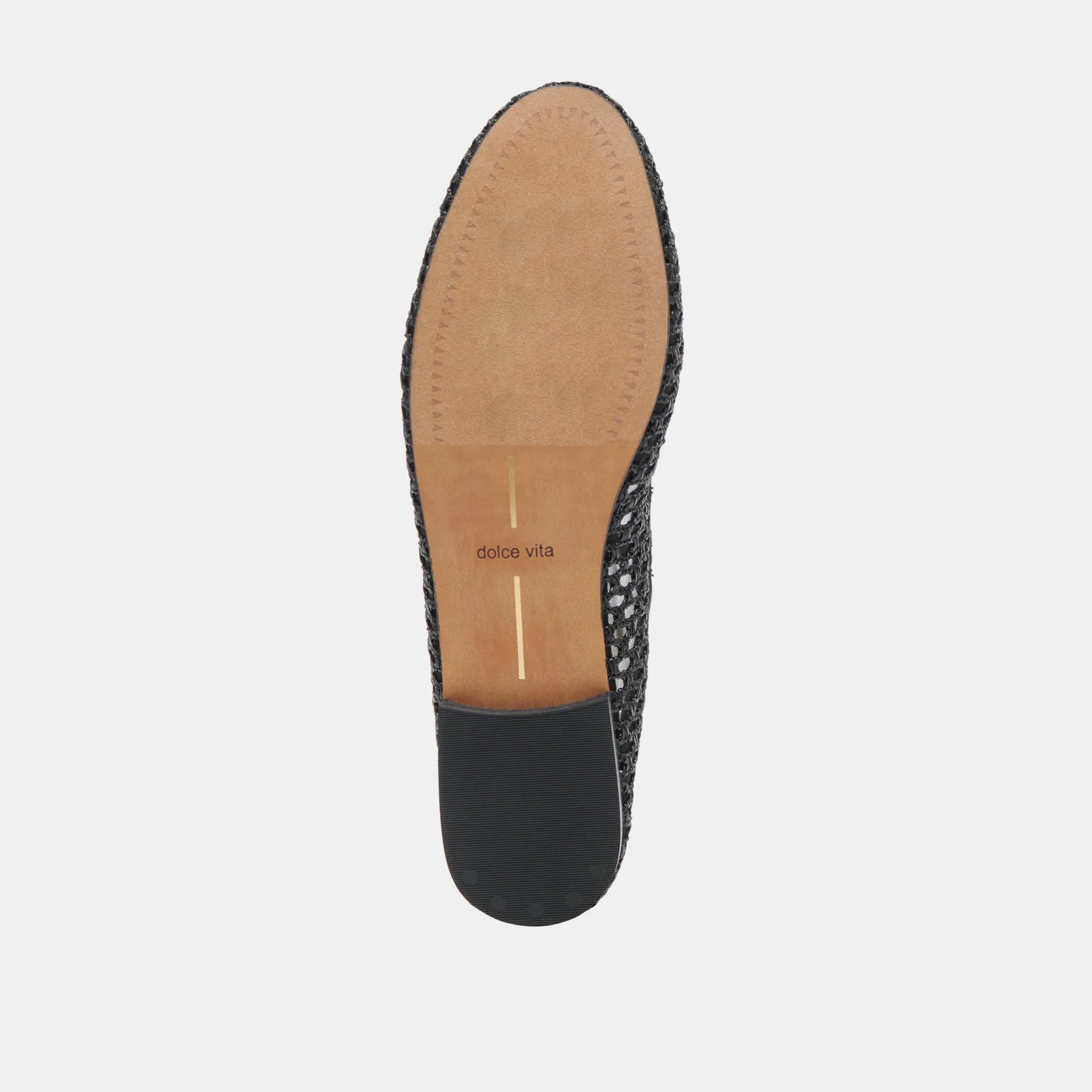 CARIN RAFFIA BALLET FLATS ONYX RAFFIA