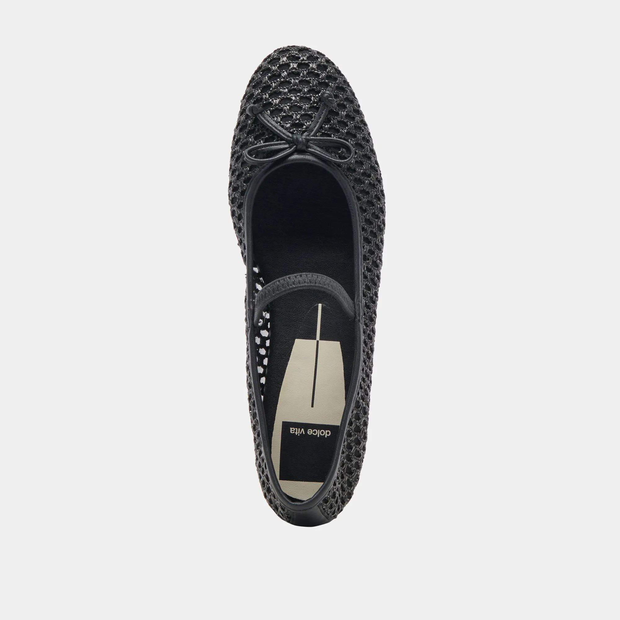 CARIN RAFFIA BALLET FLATS ONYX RAFFIA