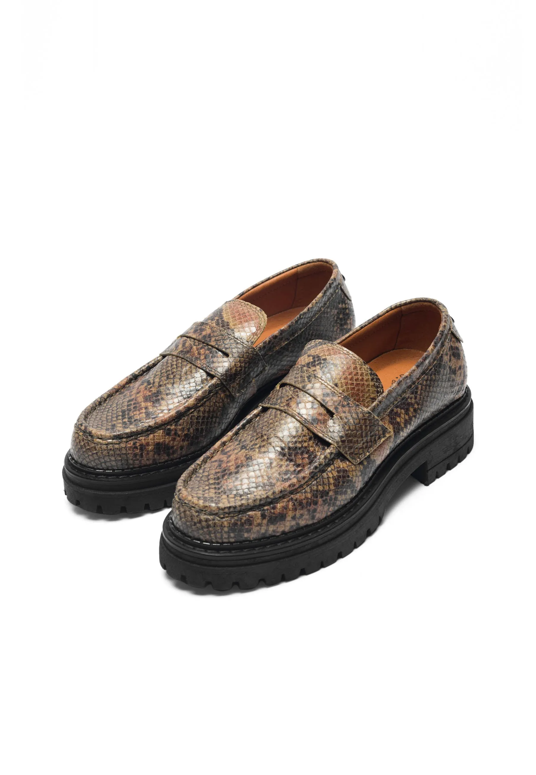 Cashannah Snake Leather Loafers