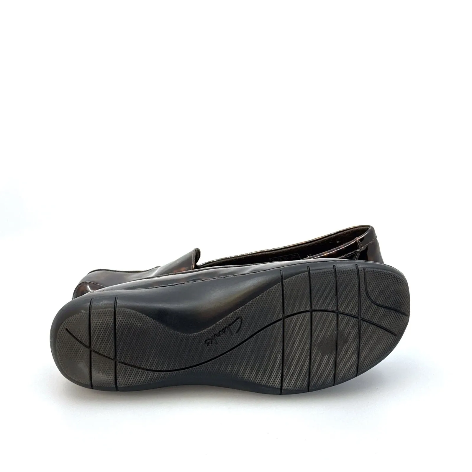 Clarks Collection | Womens Tortoise Patent Loafers | Color: Brown | Size: 8.5 | Pre-Owned