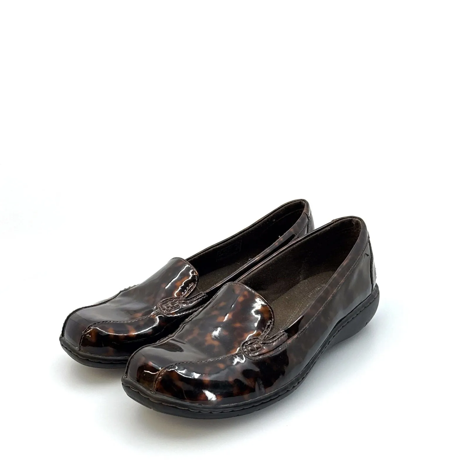 Clarks Collection | Womens Tortoise Patent Loafers | Color: Brown | Size: 8.5 | Pre-Owned