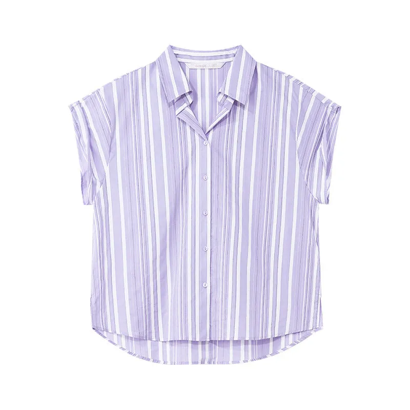 Cotton Purple Stripe Shirt