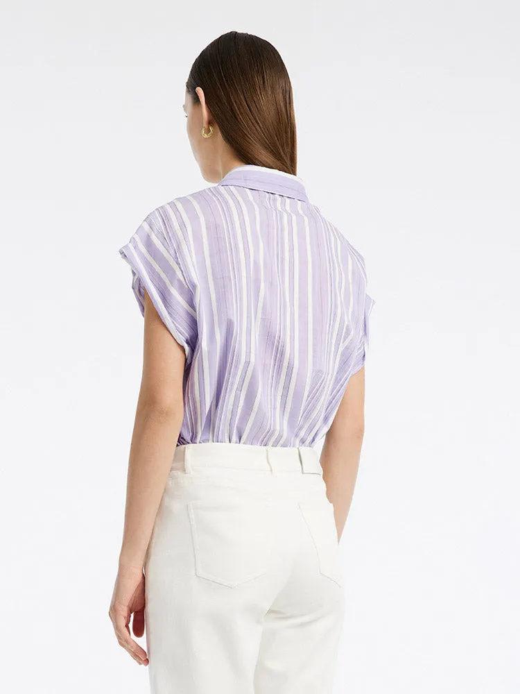 Cotton Purple Stripe Shirt