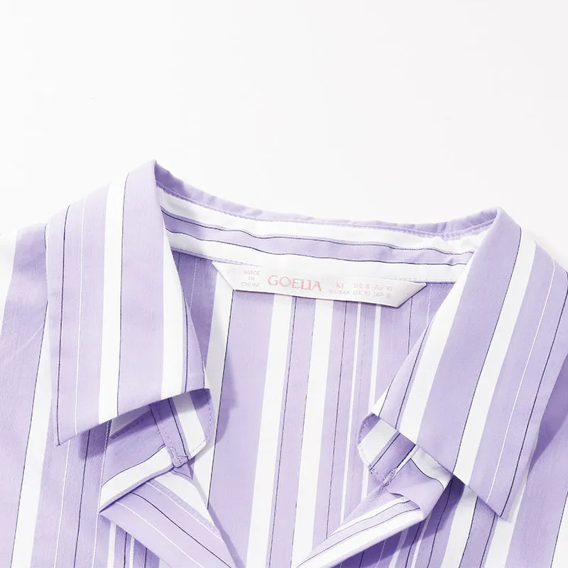 Cotton Purple Stripe Shirt