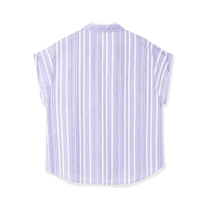 Cotton Purple Stripe Shirt