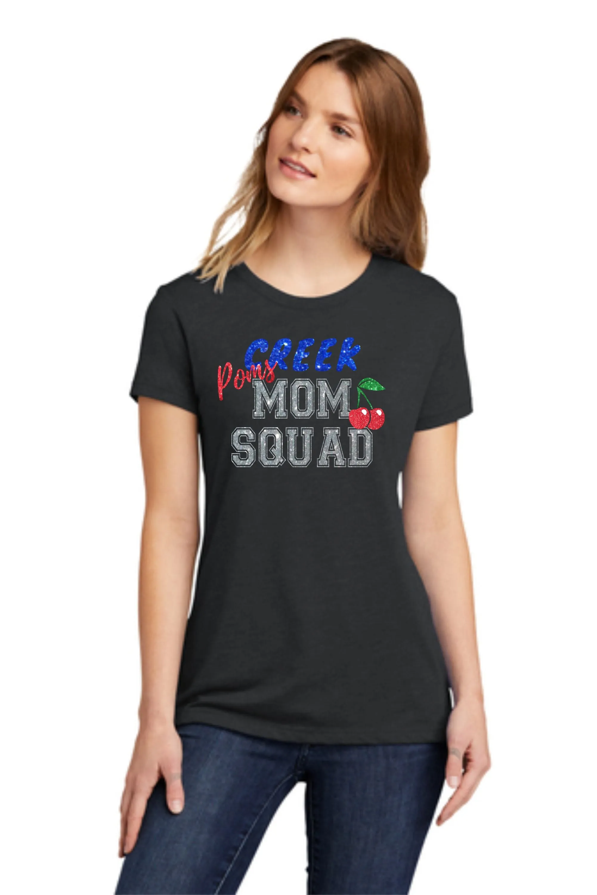 Creek Poms SQUAD Tee- matte and glitter