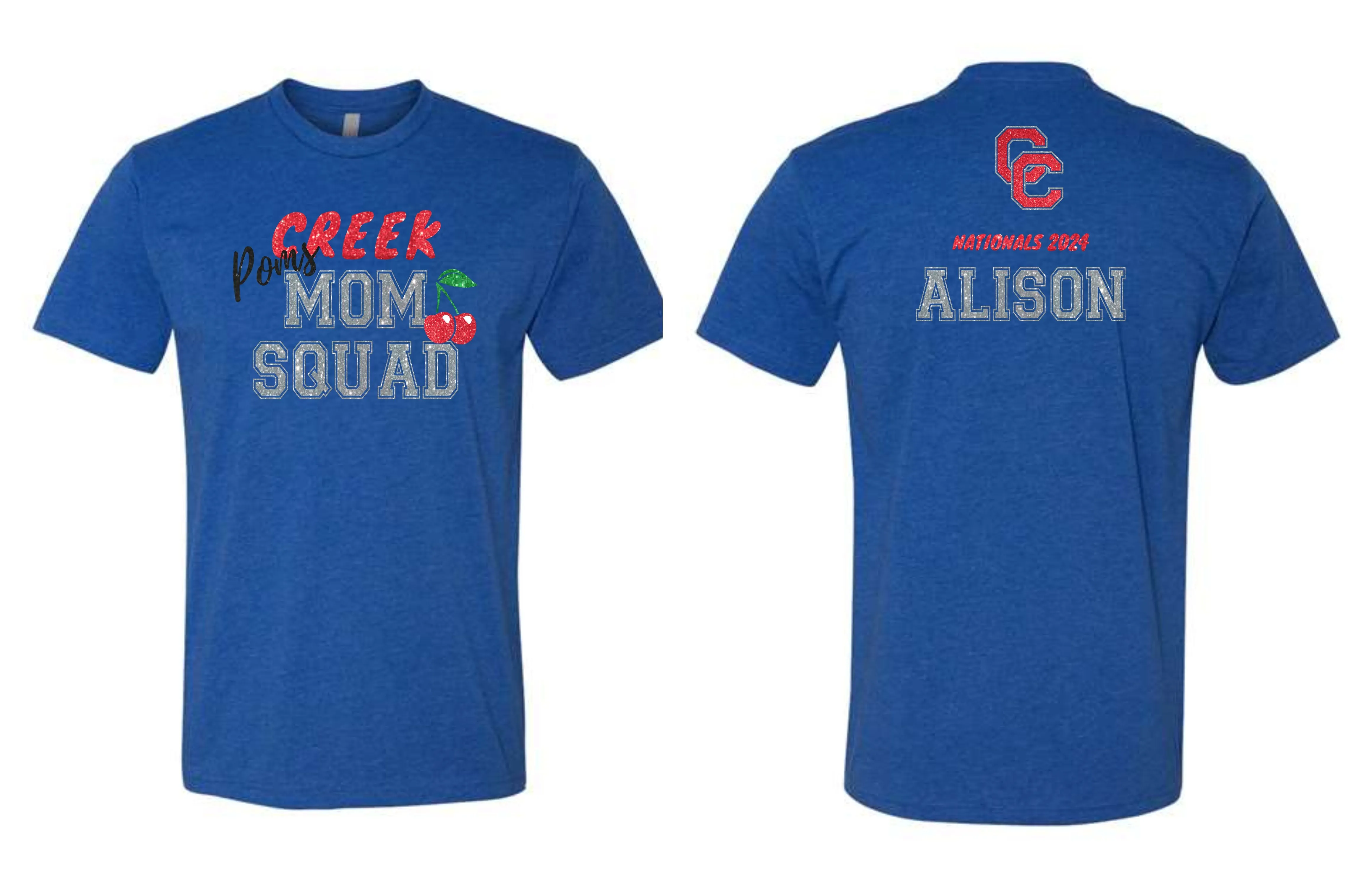 Creek Poms SQUAD Tee- matte and glitter