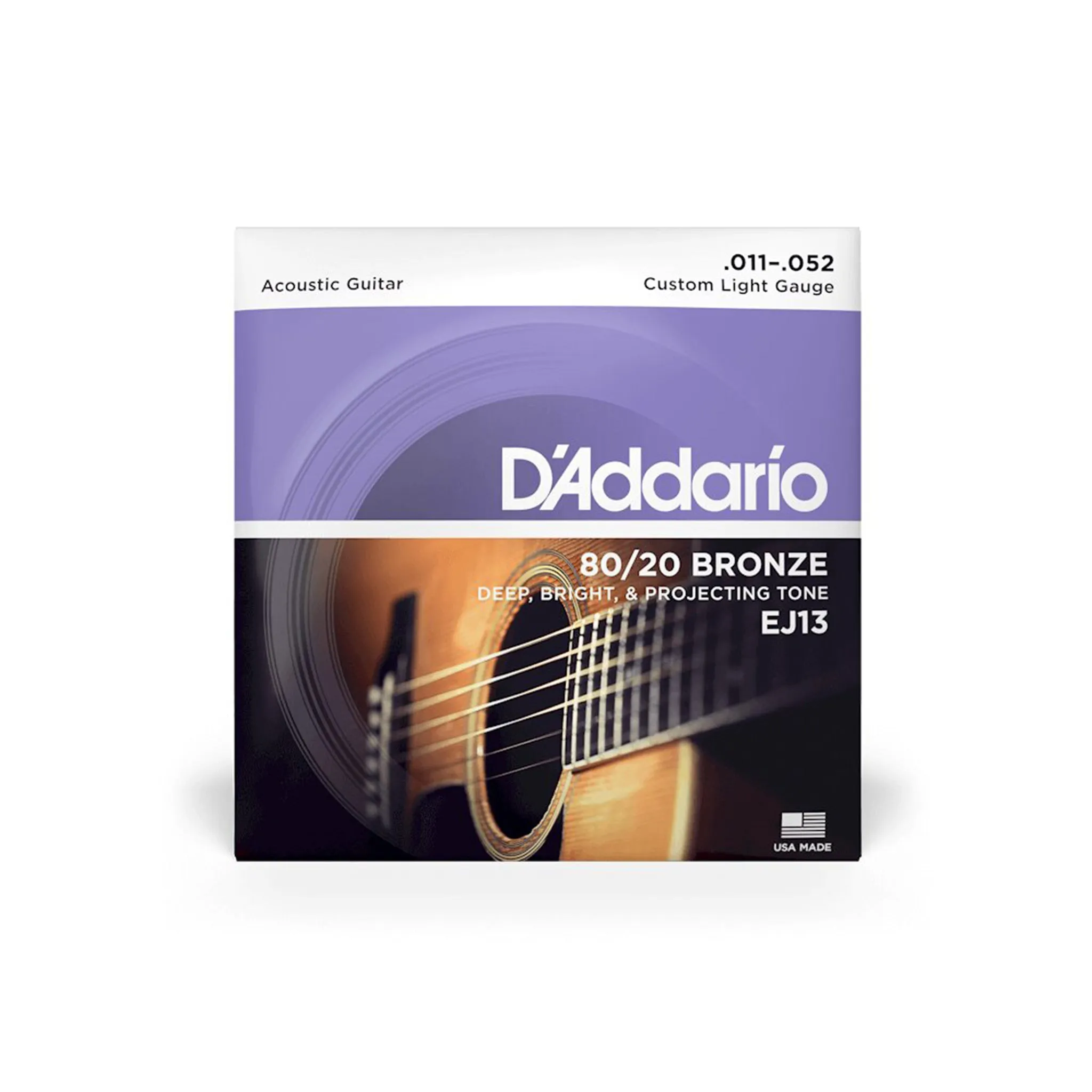 D'Addario EJ13 11-52 Custom Light Set Bronze Acoustic Guitar Strings