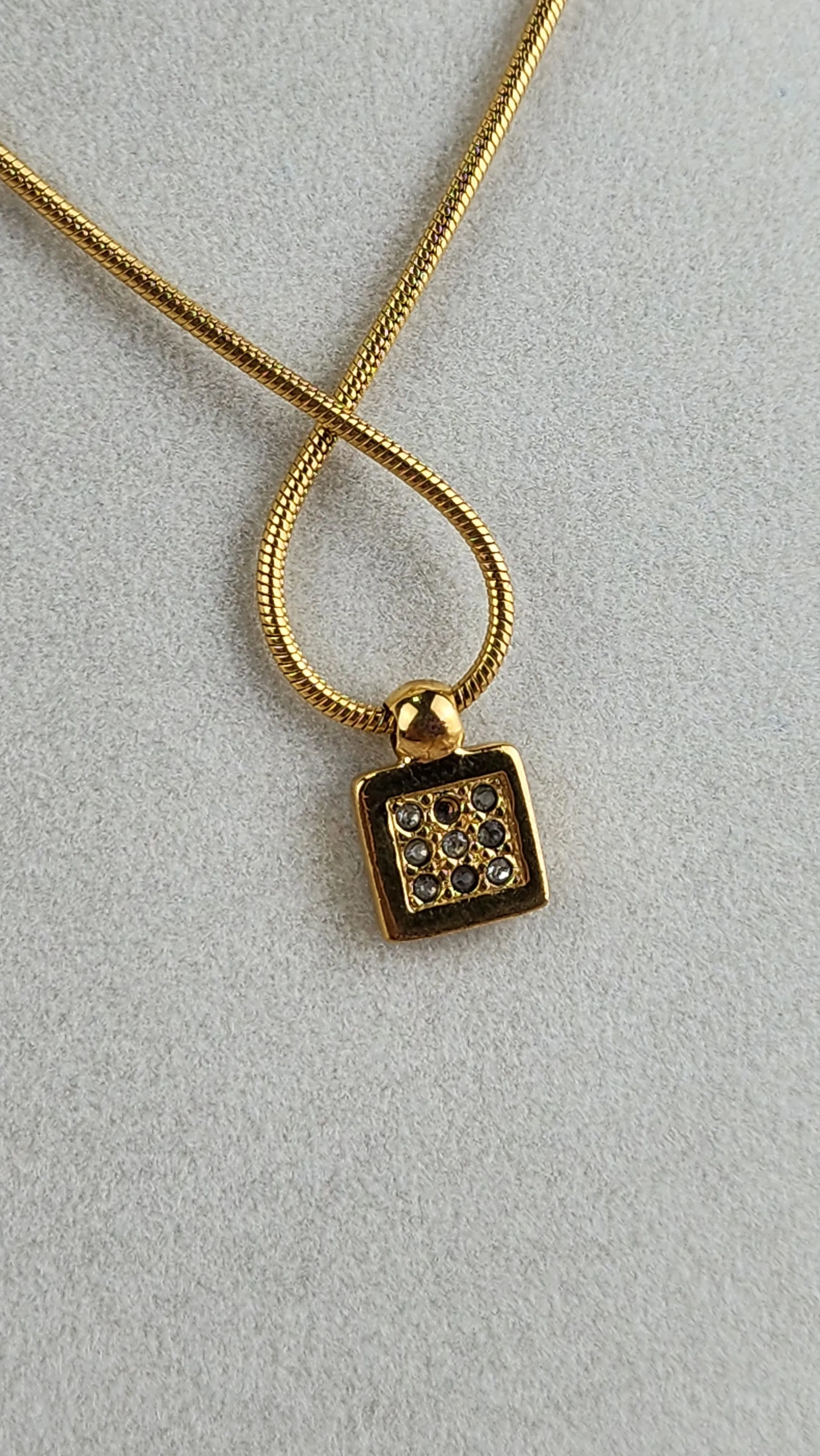 Dior Trotter Print Square Pendant Necklace