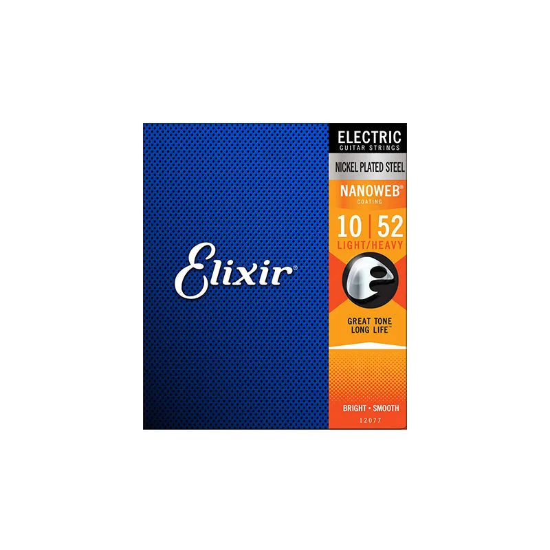 Elixir Strings 12077 Nanoweb Electric Guitar Strings - .010-.052 Light Top Heavy Bottom