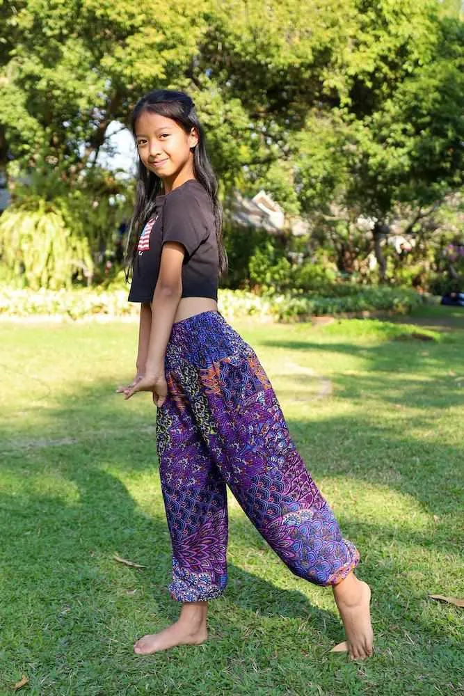 GIRLS & BOYS PEACOCK BOHO PANTS