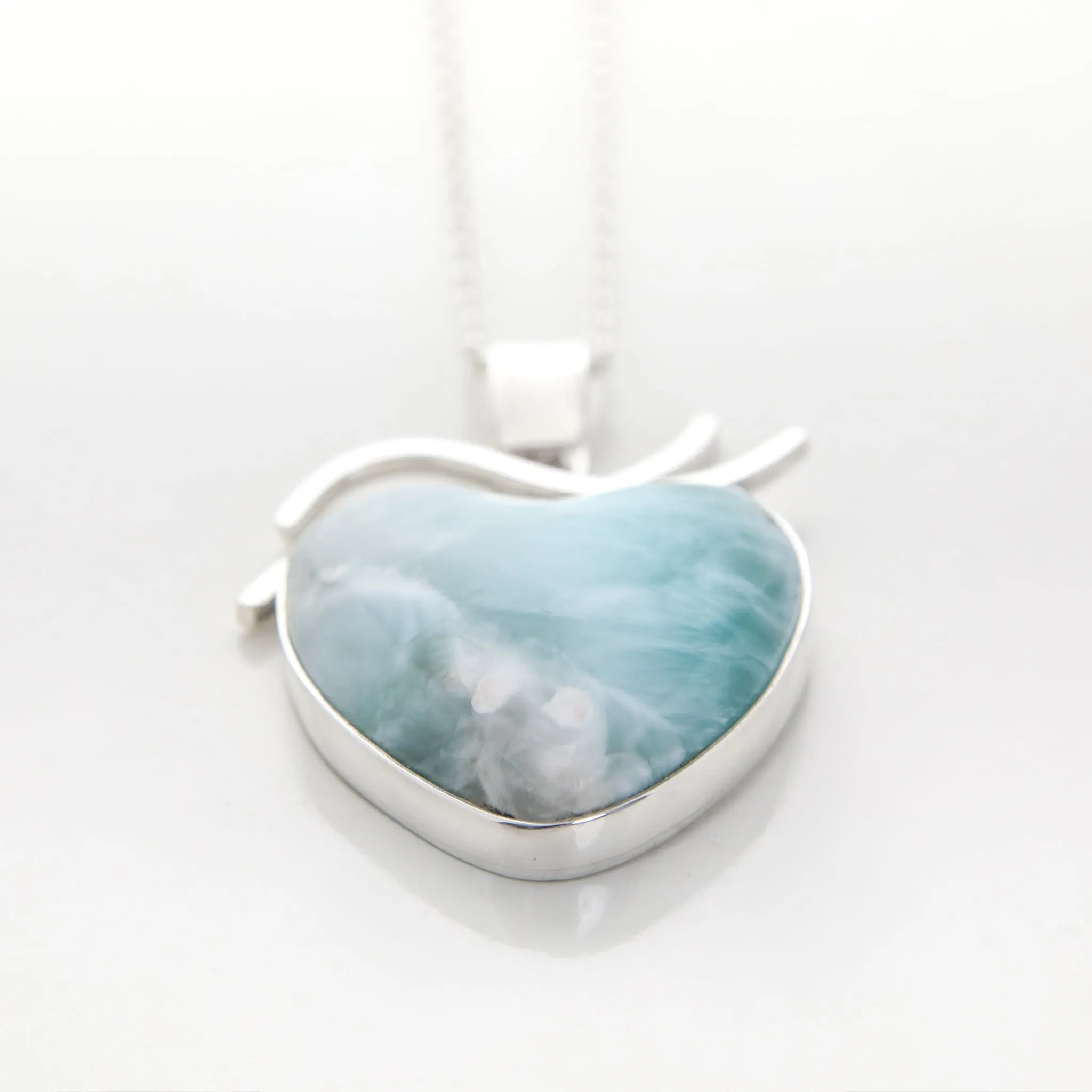 Heart Larimar Pendant CLOUD XLVIII