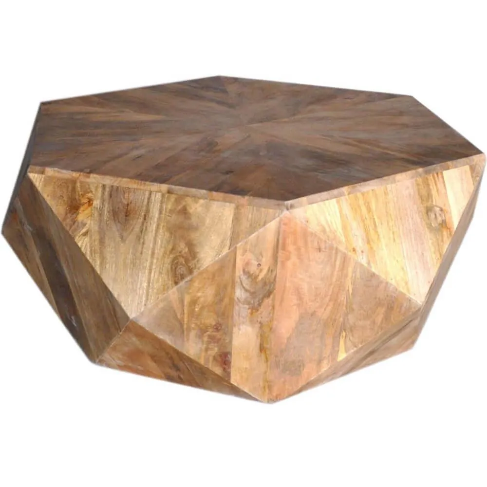 Hexagonal Ranch Wood Cocktail Table