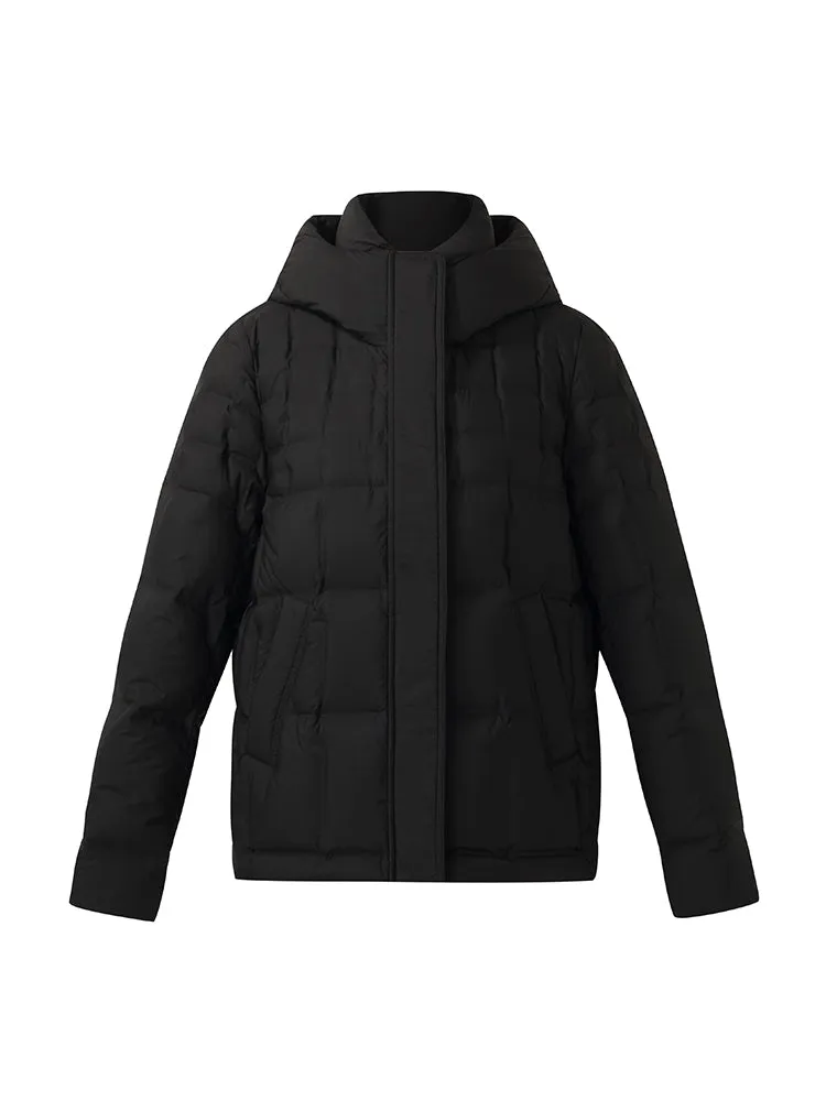 Hooded Pockets Goose Down Jacket