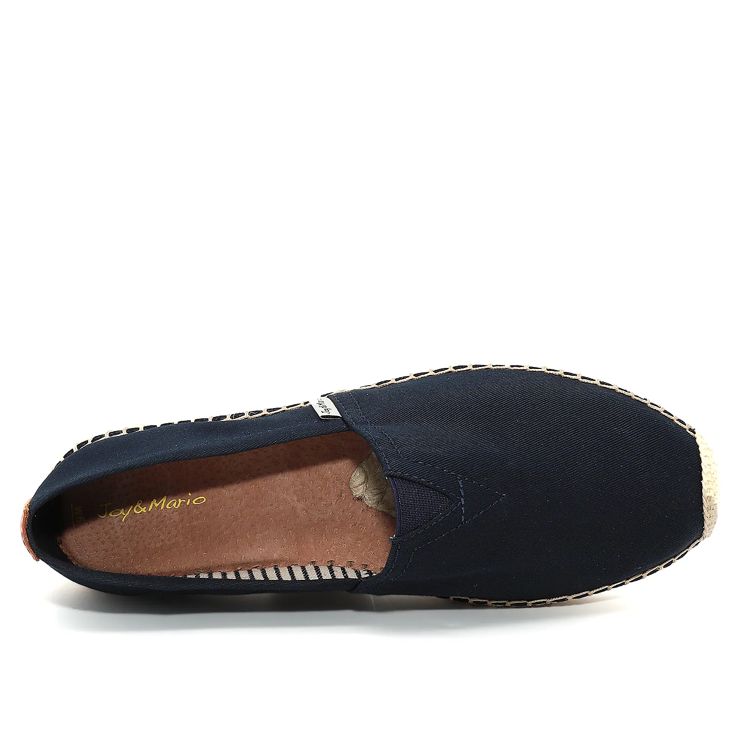 JOY&MARIO Handmade Women’s Slip-On Espadrille Fabric Loafers Flats in Navy-A01602W