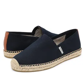 JOY&MARIO Handmade Women’s Slip-On Espadrille Fabric Loafers Flats in Navy-A01602W