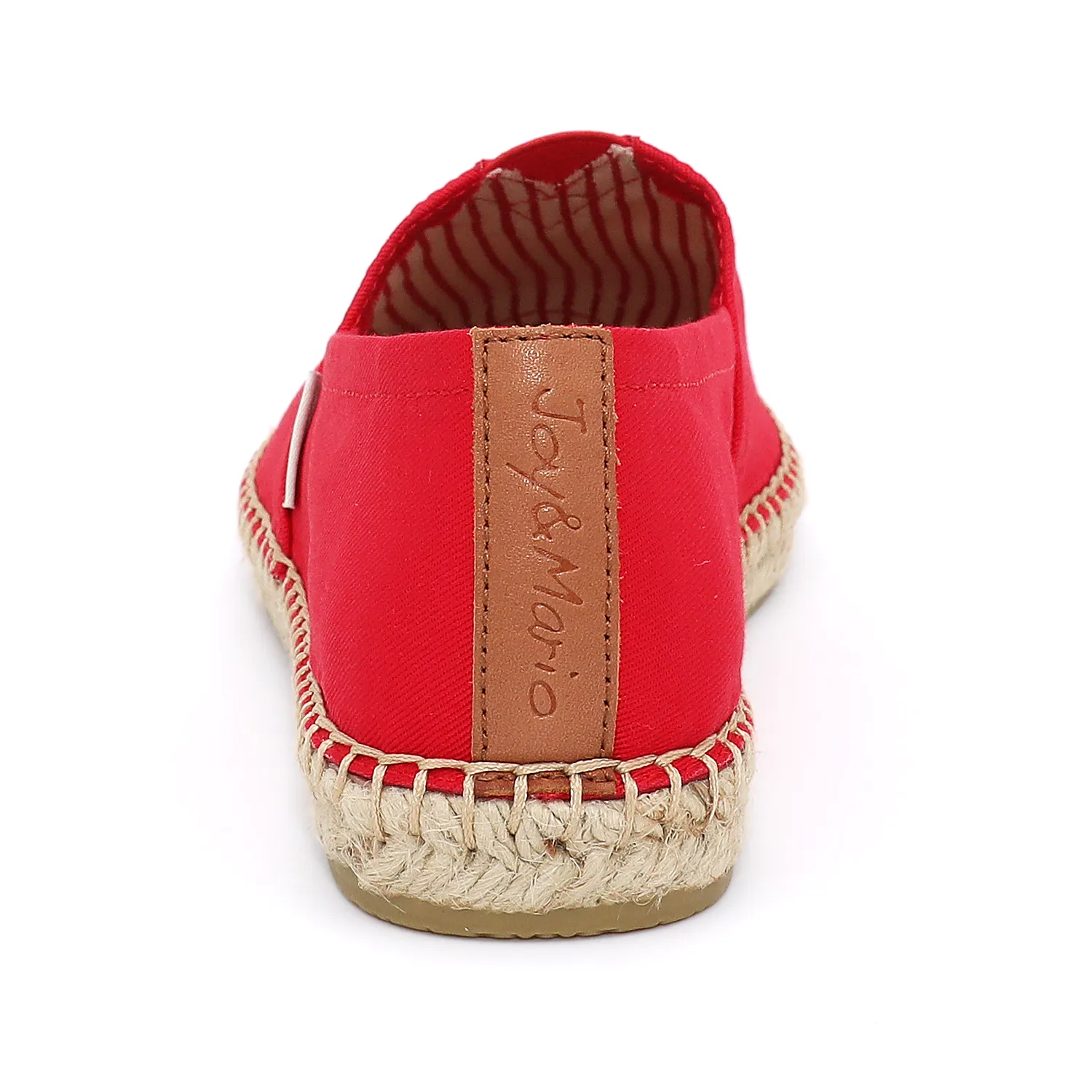 JOY&MARIO Handmade Women’s Slip-On Espadrille Fabric Loafers Flats in Red-A01602W