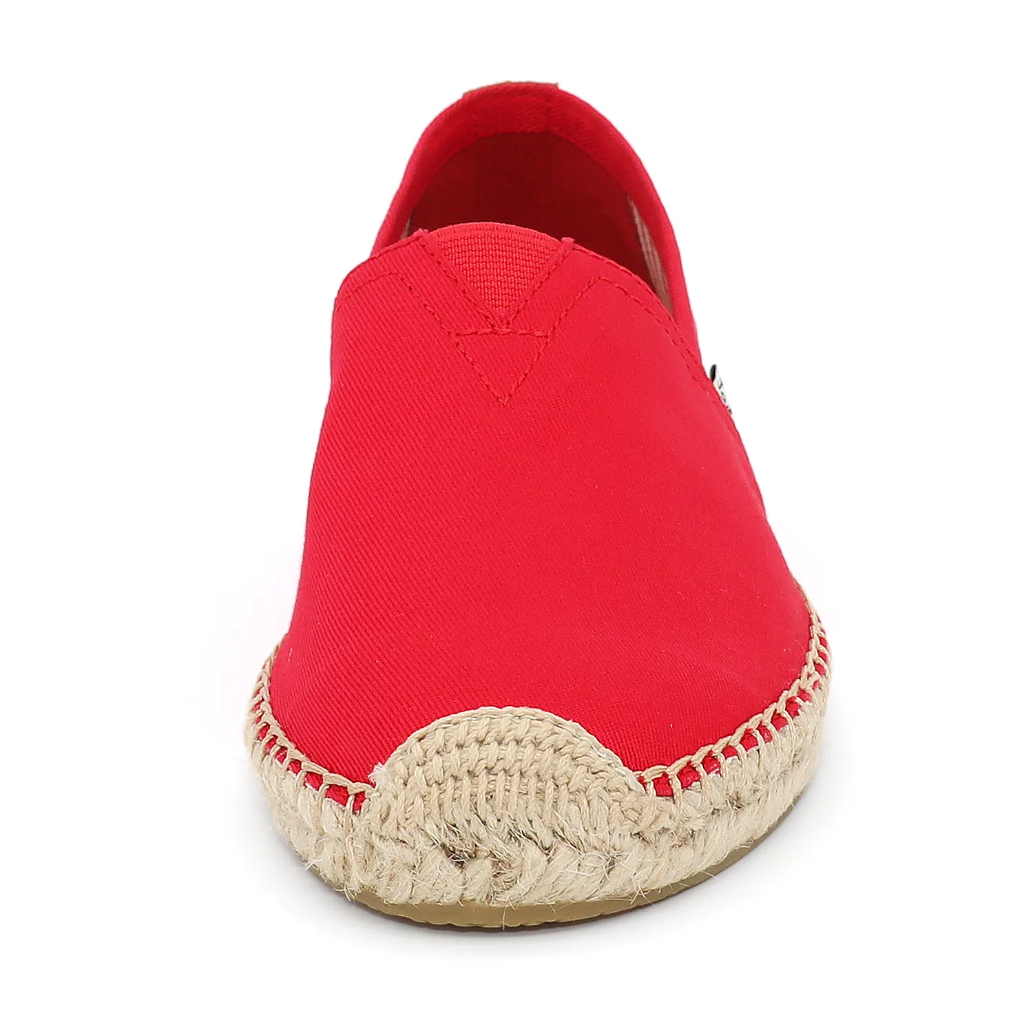 JOY&MARIO Handmade Women’s Slip-On Espadrille Fabric Loafers Flats in Red-A01602W