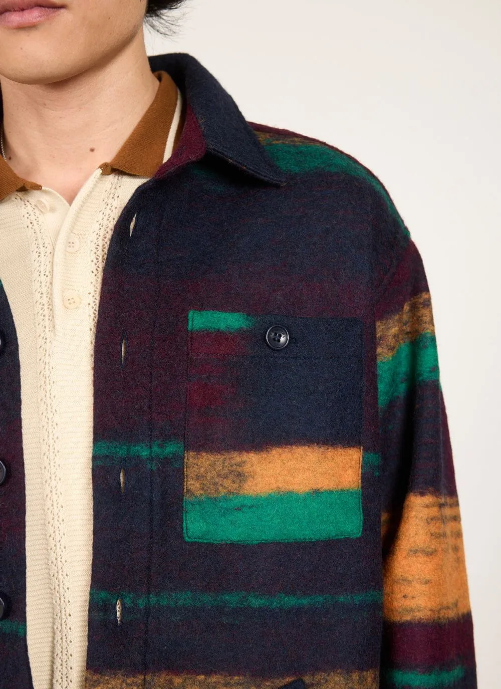 Lacquer Stripe Blanket Overshirt | Wool | Multi