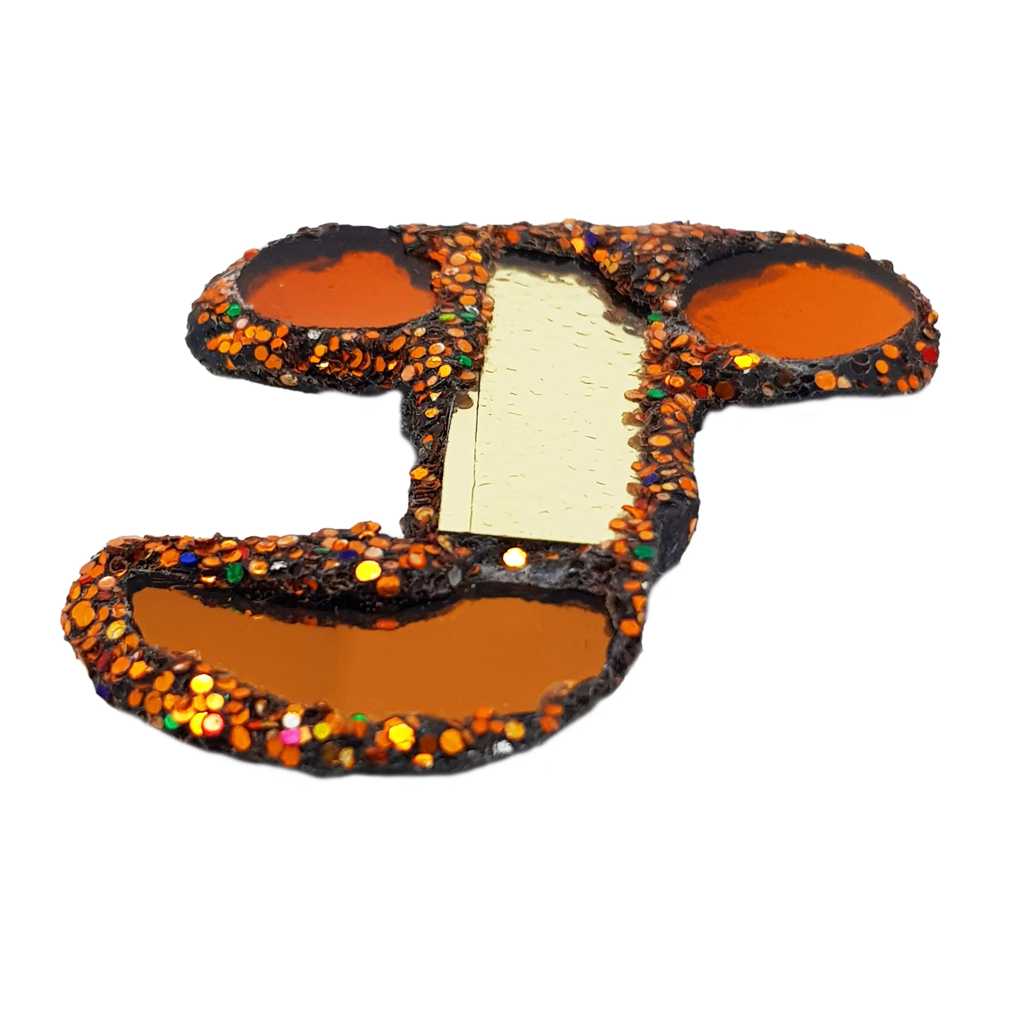 LETTER J - ORANGE BROOCH