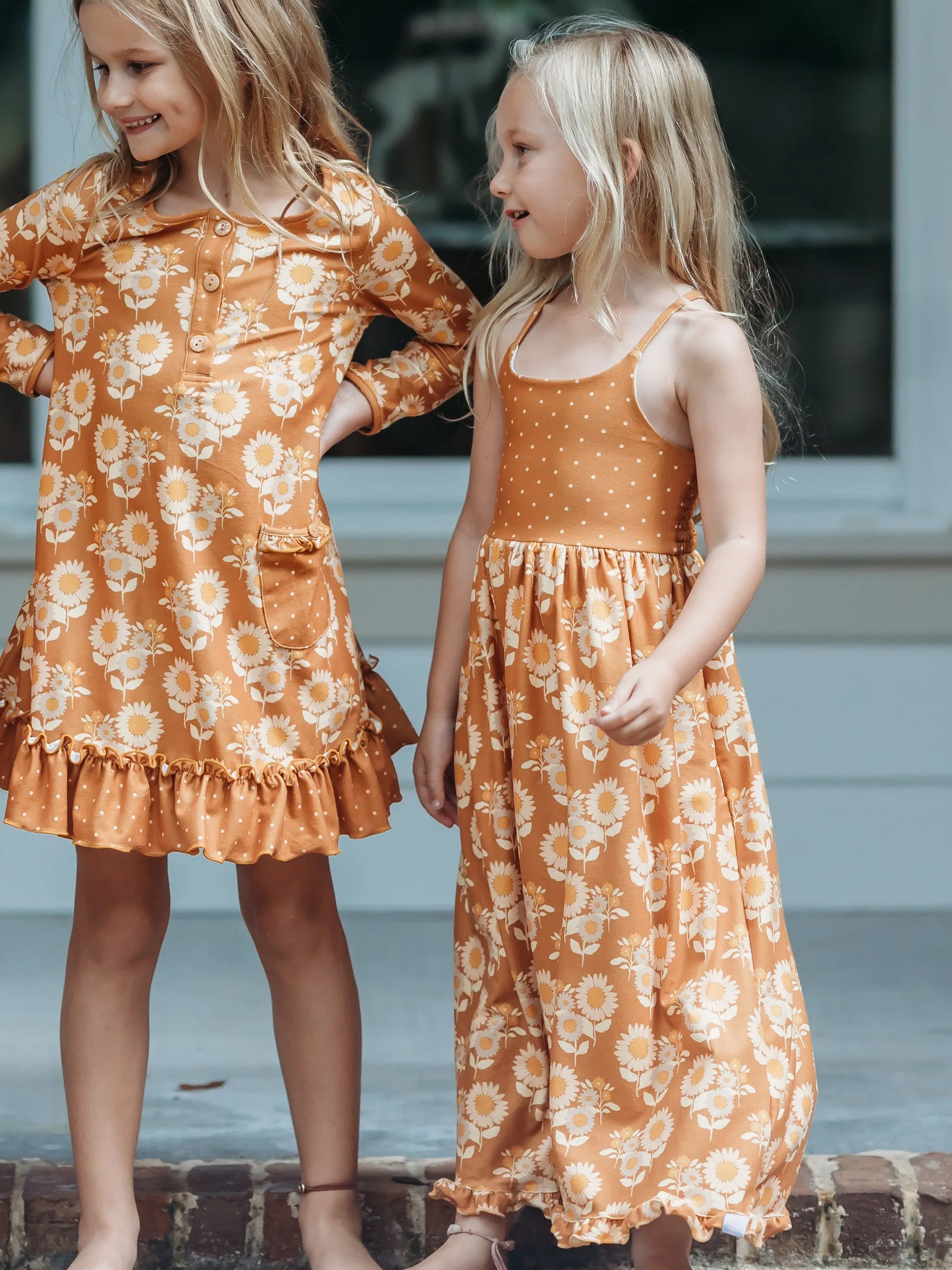 Maxi Play Dress - Autumn Sunflowers