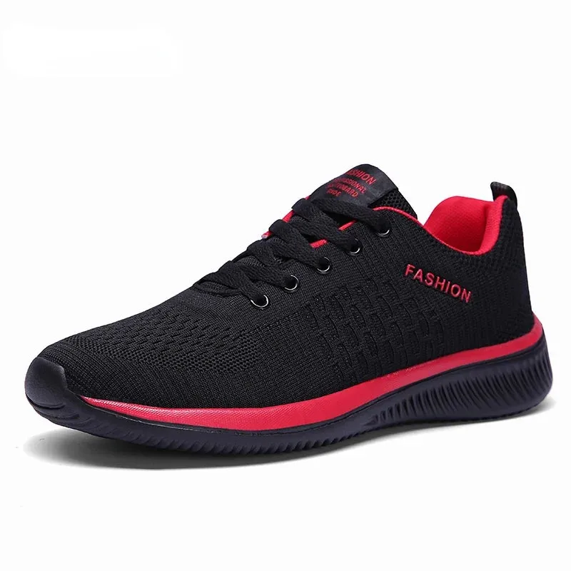 Men's Cotton Round Toe Lace-Up Closure Running Sport Sneakers