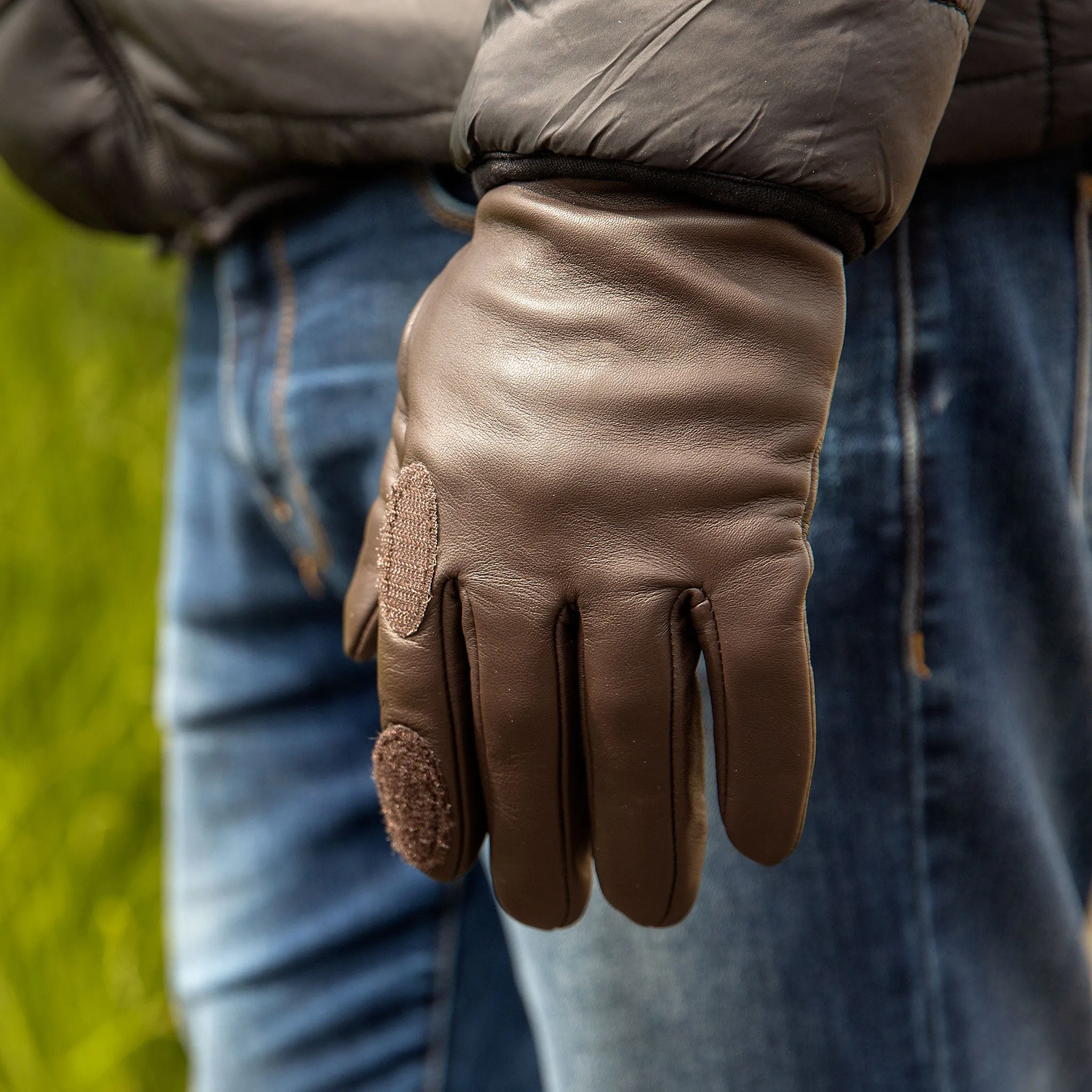 Men's Water-Resistant Fleece-Lined Leather Shooting Gloves