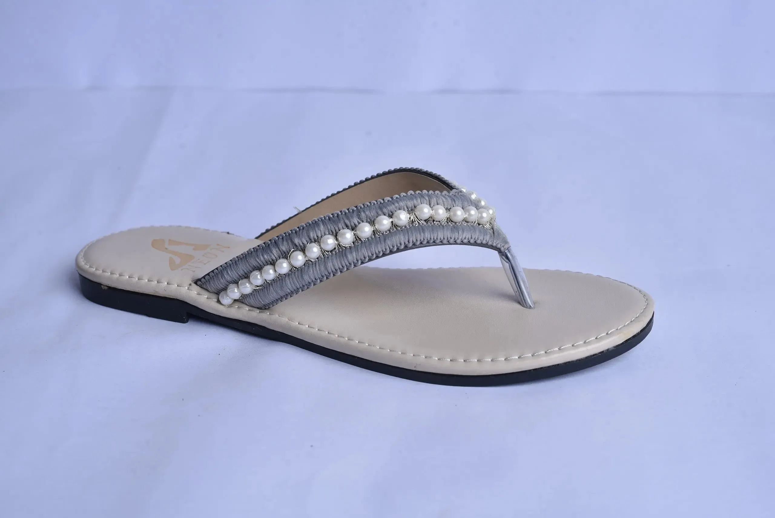 Neon Pearl Slippers White