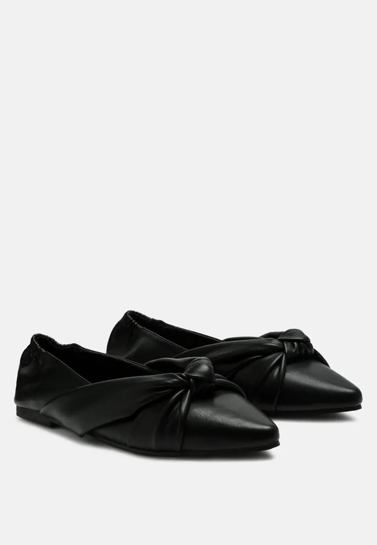 Norma Knot Detail Elasticated Ballet Flats By Ruw