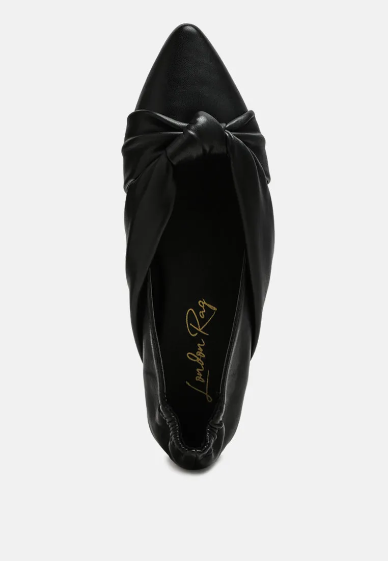 Norma Knot Detail Elasticated Ballet Flats By Ruw