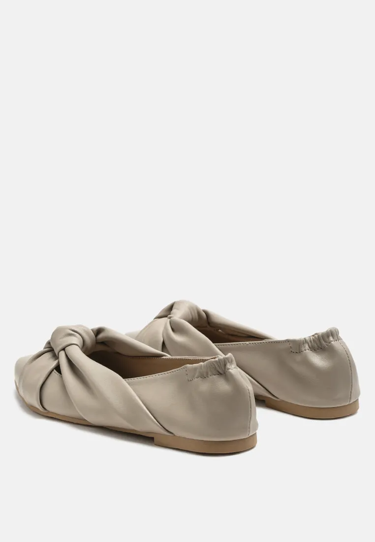 Norma Knot Detail Elasticated Ballet Flats By Ruw