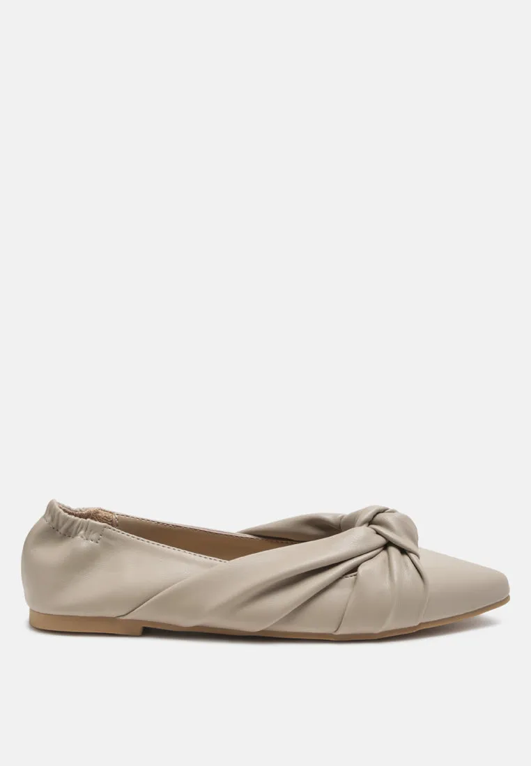 Norma Knot Detail Elasticated Ballet Flats By Ruw