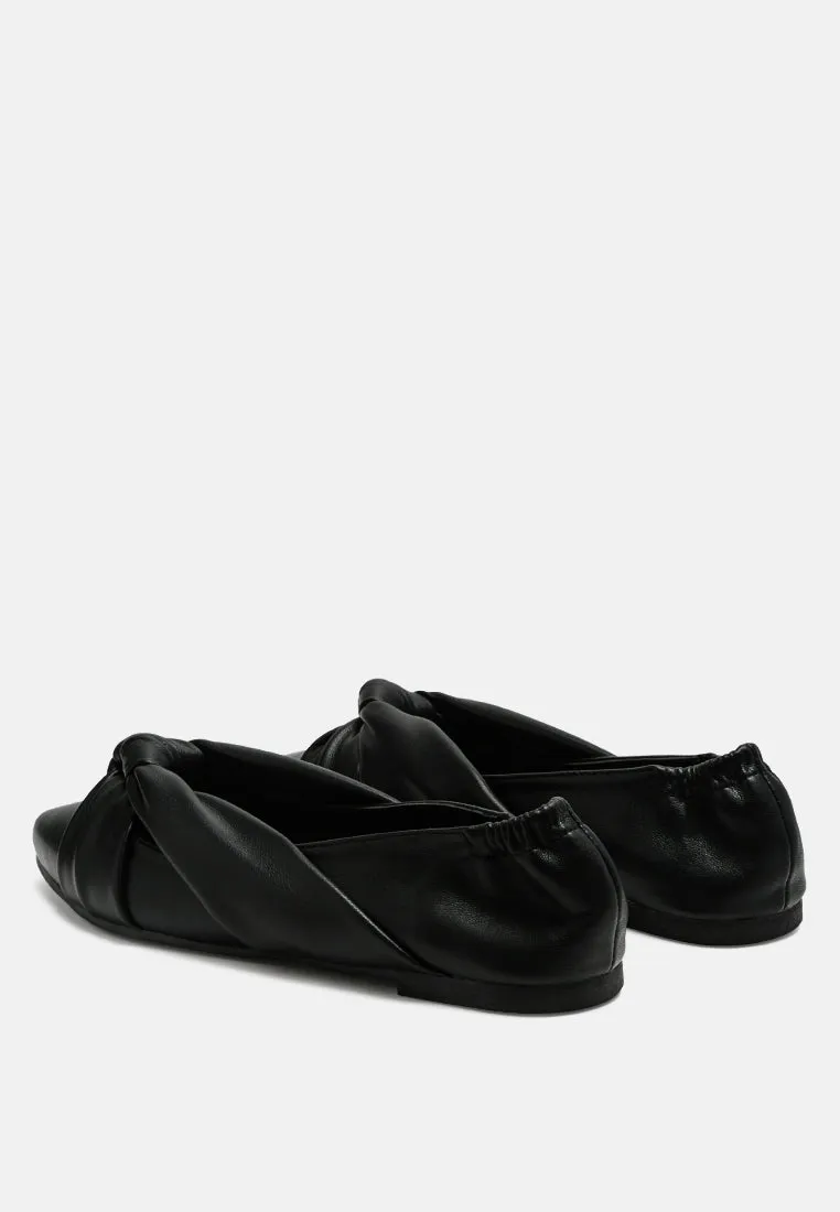 Norma Knot Detail Elasticated Ballet Flats By Ruw