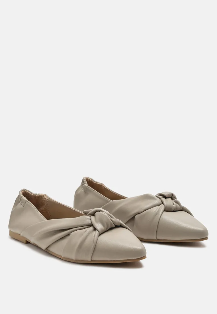 Norma Knot Detail Elasticated Ballet Flats By Ruw