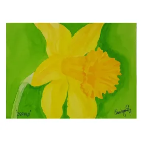 ORIGINAL WATERCOLOUR OF A YELLOW DAFFODIL,WALES  - BY ANDREW LOGAN 2019