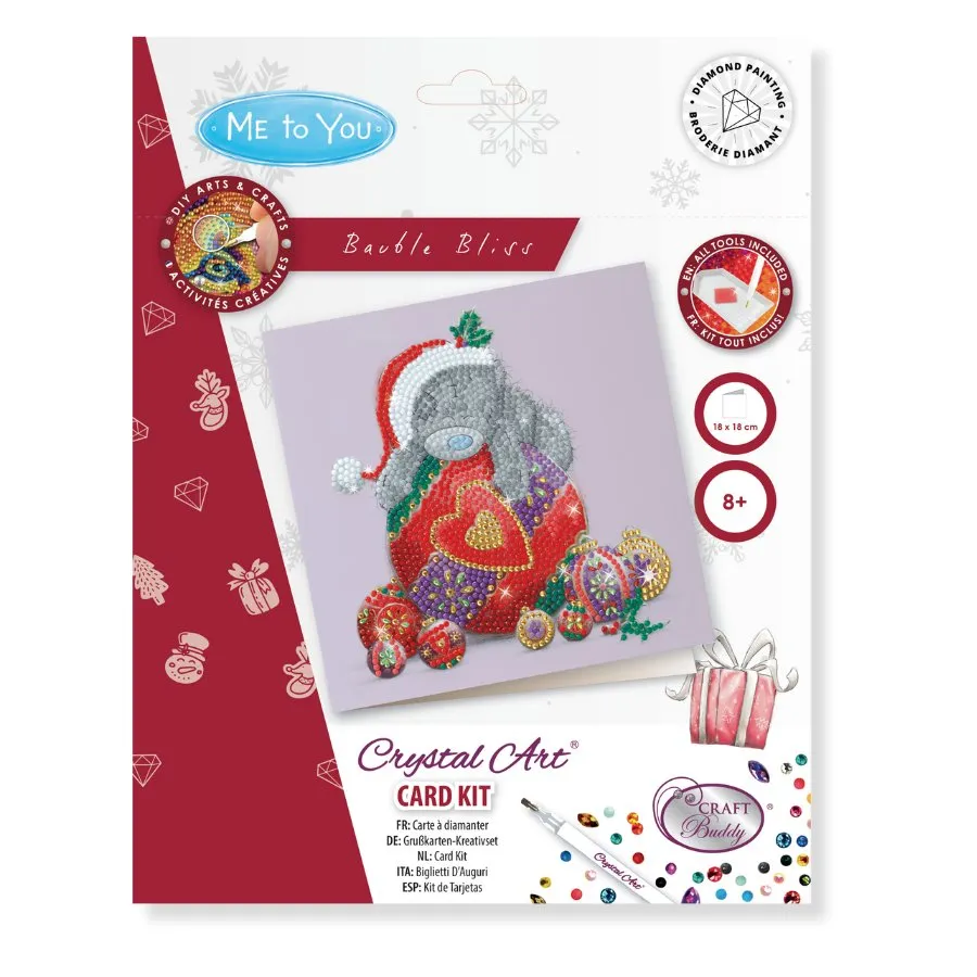 "Bauble Bliss" Tatty Teddy Crystal Art Card